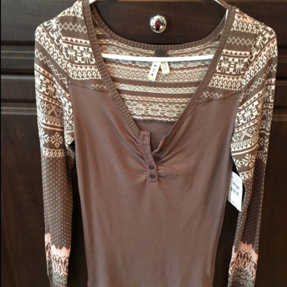 Free people long sleeve Henley